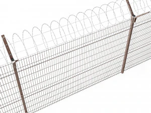 fence with a spiral protective barrier no 2 3D Model