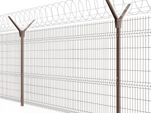 fence with a spiral protective barrier no 2 3D-Modell