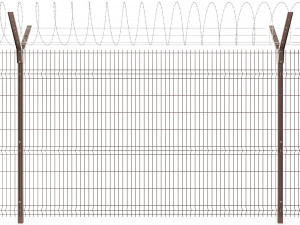 fence with a spiral protective barrier no 2 3D-Modell