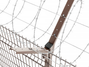 fence with a spiral protective barrier no 2 3D-Modell