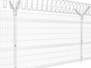 fence with a spiral protective barrier no 2 3D Model