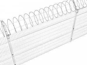 fence with a spiral protective barrier no 2 3D Model