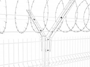 fence with a spiral protective barrier no 2 3D-Modell