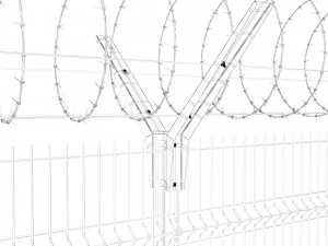 fence with a spiral protective barrier no 2 3D Model