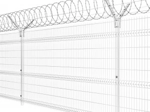 fence with a spiral protective barrier no 2 3D Model