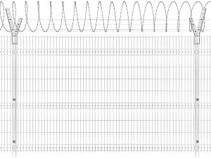 fence with a spiral protective barrier no 2 3D-Modell