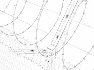 fence with a spiral protective barrier no 2 3D Model