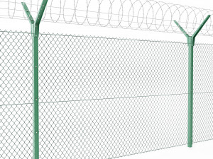 fence with a spiral protective barrier no 3 3D Model