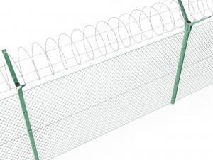 fence with a spiral protective barrier no 3 3Dモデル