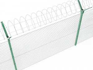 fence with a spiral protective barrier no 3 3D Model