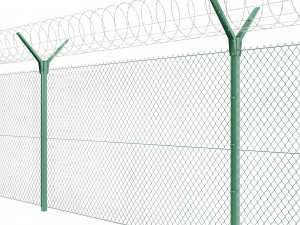 fence with a spiral protective barrier no 3 3Dモデル