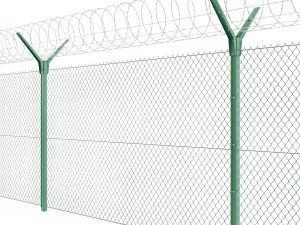 fence with a spiral protective barrier no 3 3D Model