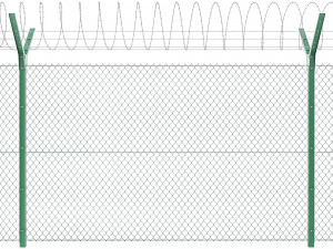 fence with a spiral protective barrier no 3 3Dモデル