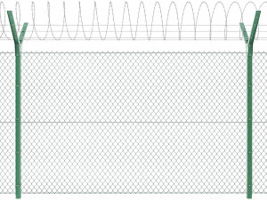 fence with a spiral protective barrier no 3 3D Model