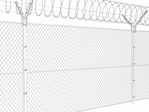 fence with a spiral protective barrier no 3 3D Model