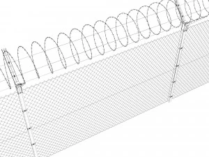 fence with a spiral protective barrier no 3 3D Model