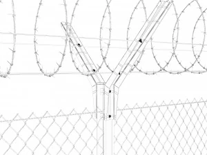 fence with a spiral protective barrier no 3 3D Model