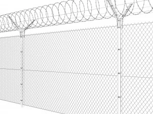 fence with a spiral protective barrier no 3 3D Model