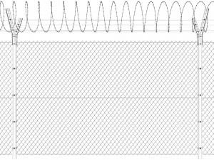 fence with a spiral protective barrier no 3 3Dモデル