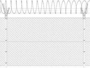 fence with a spiral protective barrier no 3 3D Model