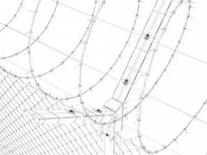 fence with a spiral protective barrier no 3 3D Model