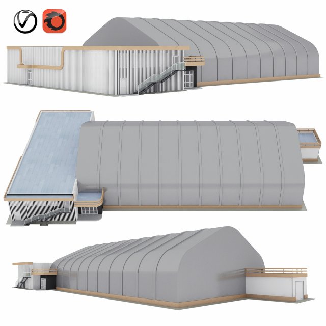 frame - awning hangar and ahb 3D Model .c4d .max .obj .3ds .fbx .stl .blend 