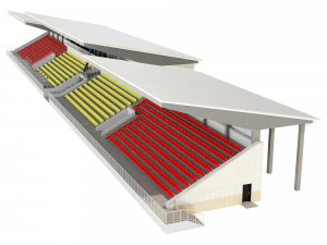 Sports tribune for spectators 3D Model