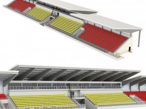 Sports tribune for spectators 3D Model