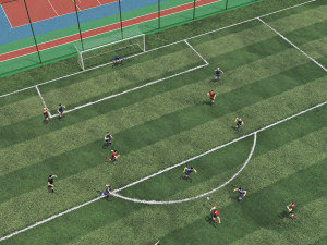 Football field with players 3D-Modell