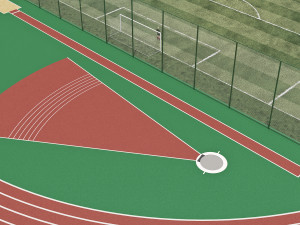 Football field with players 3D-Modell