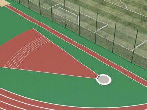 Football field with players 3D Model