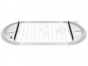 Football field with players 3D-Modell