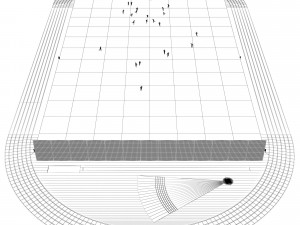 Football field with players 3D-Modell