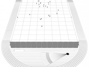 Football field with players 3D Model