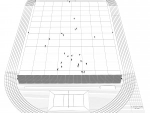Football field with players 3D-Modell