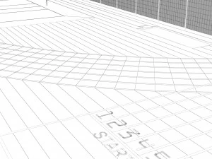 Football field with players 3D Model
