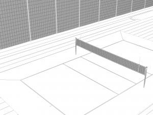 Football field with players 3D-Modell