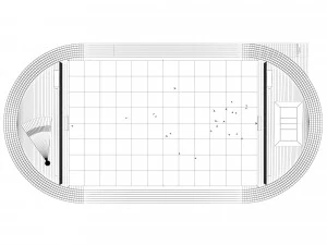 Football field with players 3D Model