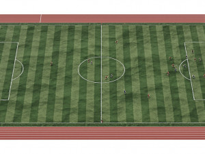 Football field with players 3D-Modell