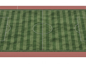 Football field with players 3D-Modell