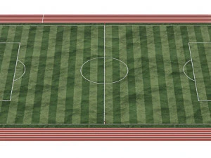 Football field with players 3D Model