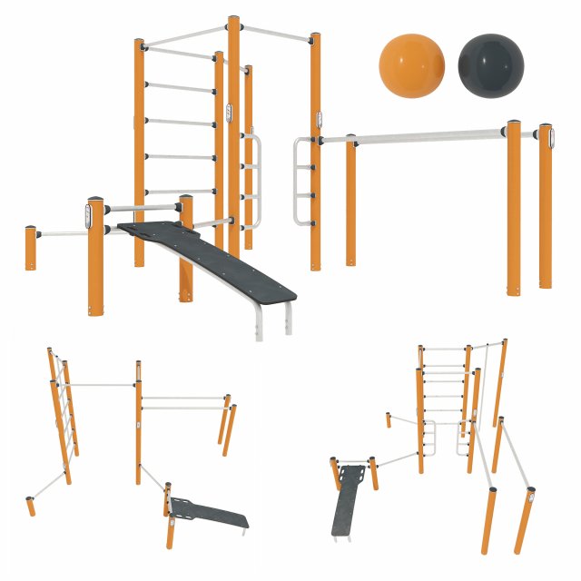 Street Workout - COMBI 4 Modelo 3D .c4d .max .obj .3ds .fbx .stl .blend 