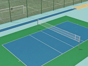 Campo de futebol com jogadores 2 Modelo 3D