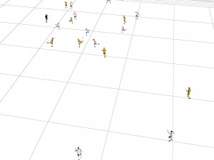 Football field with players 2 Model 3D