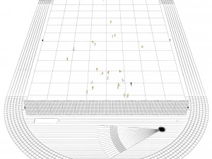 Campo de futebol com jogadores 2 Modelo 3D