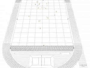 Campo de futebol com jogadores 2 Modelo 3D