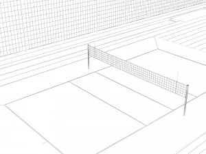 Campo de futebol com jogadores 2 Modelo 3D