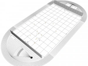 Campo de futebol com jogadores 2 Modelo 3D