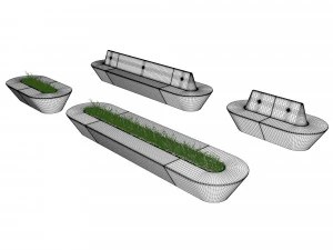 Delta Modular Benches 3D Model