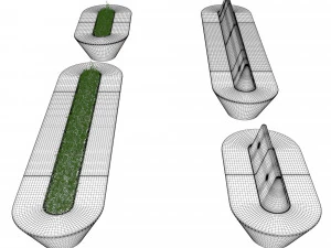 Delta Modular Benches 3D Model